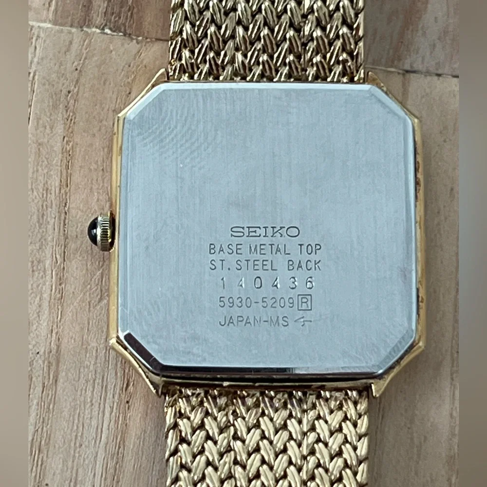 Seiko Lassale Ultra Rare Vintage Luxury Watch Gold Weave Bracelet Sparkling Dial